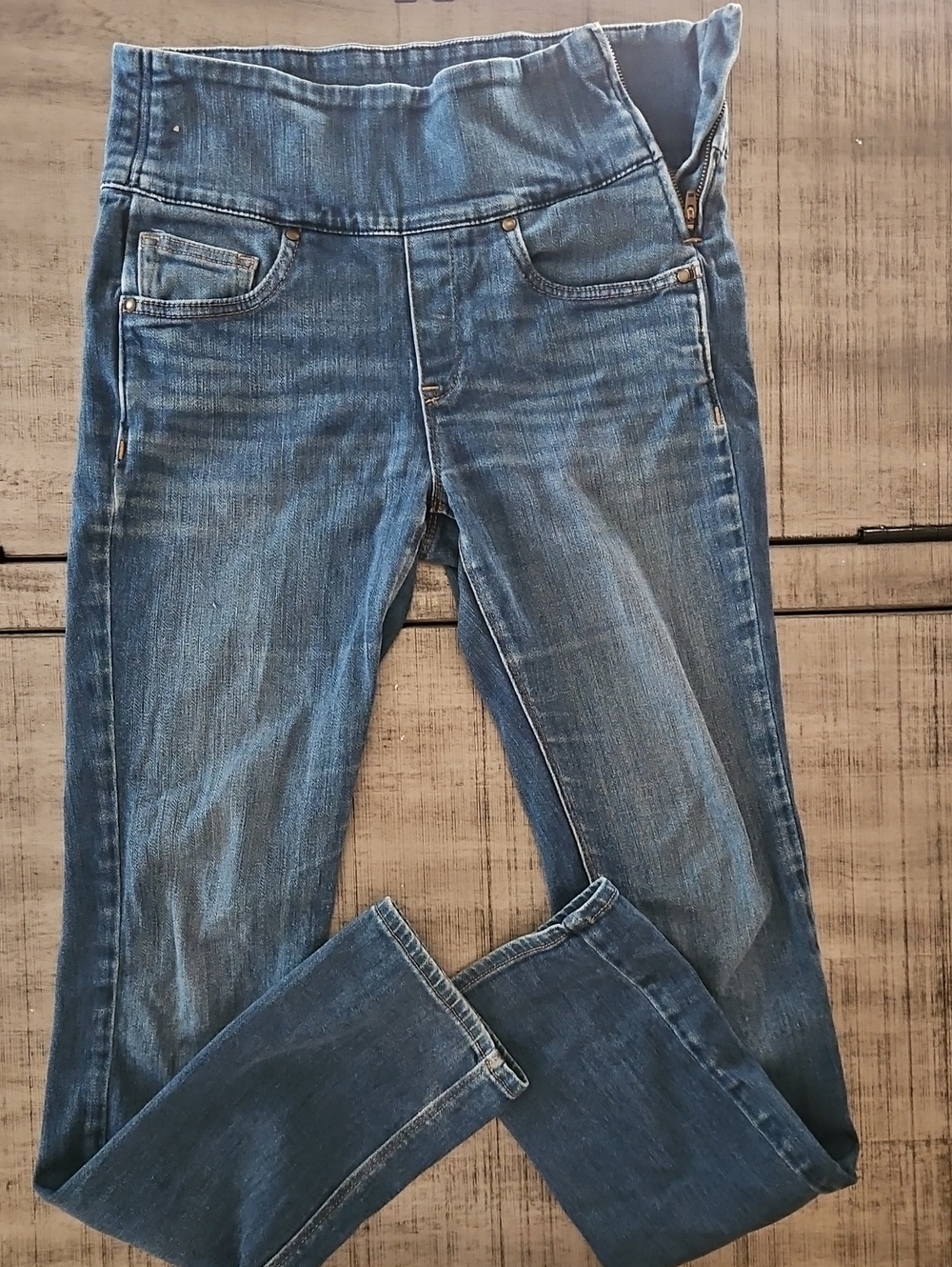 Spanx Women's Blue Stretch Denim Jeans - Comfortable Everyday Fit
